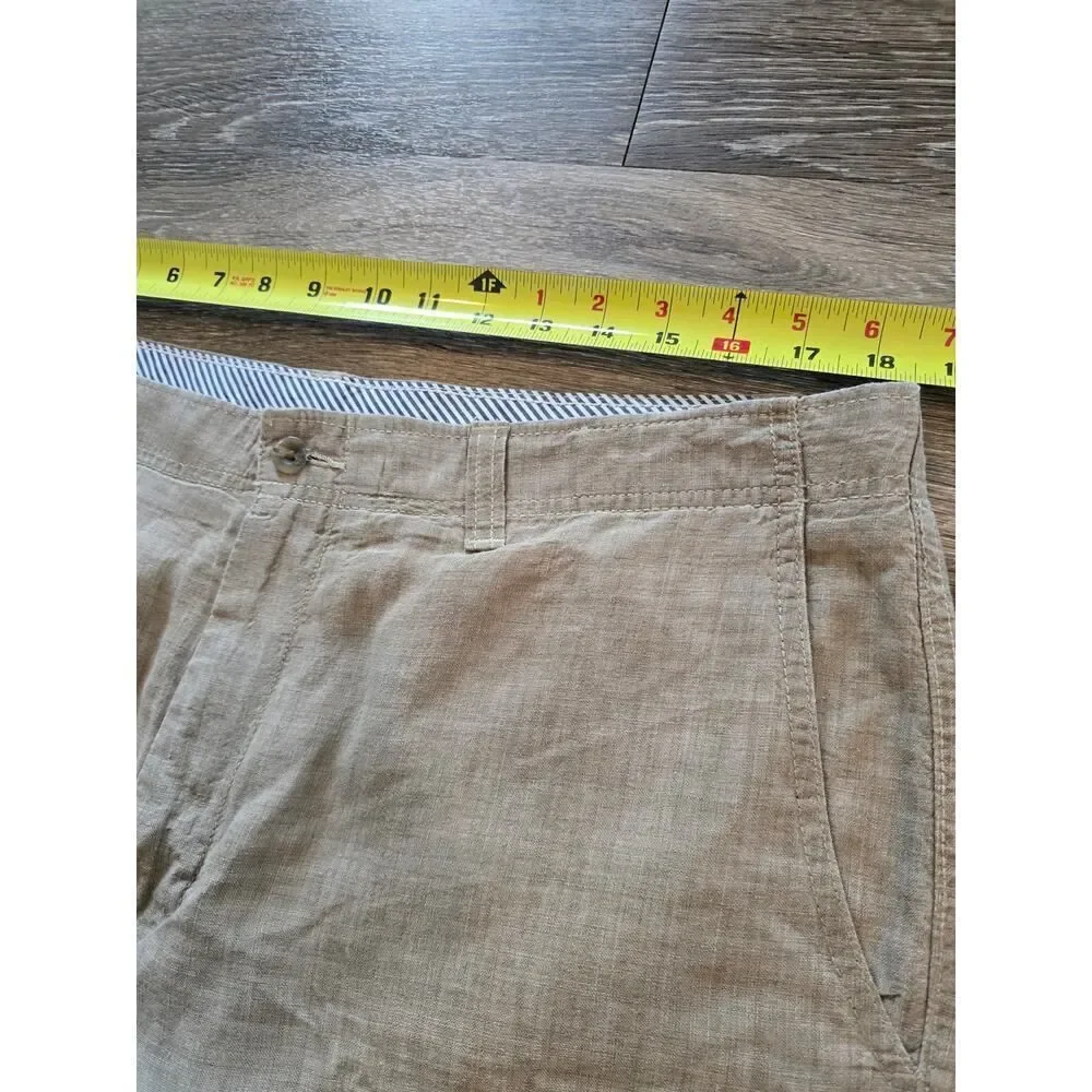 Cremeux 100% Linen Shorts Size 38 Tan Neutral Classic Summer Staple Menswear